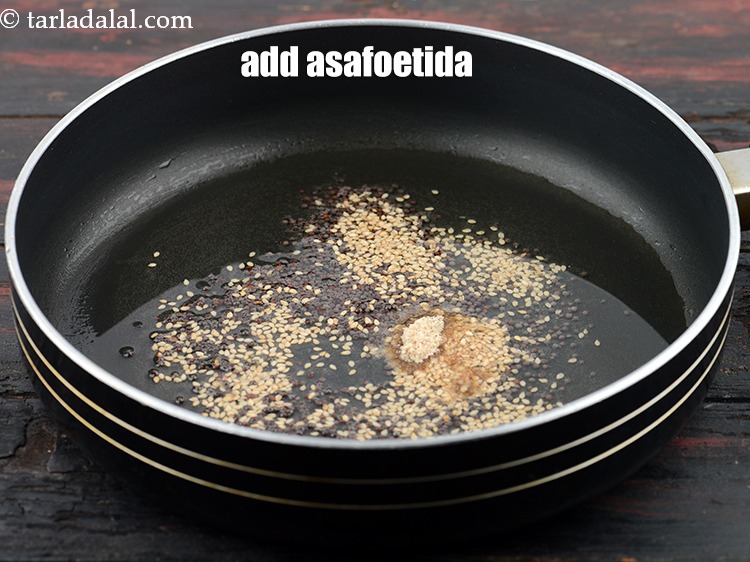 Step 24 – Add 1/2 tsp&nbsp;<a href="https://www.tarladalal.com/glossary-asafoetida-hing-113i">asafoetida (hing)</a>.&nbsp;<br /> &nbsp;
