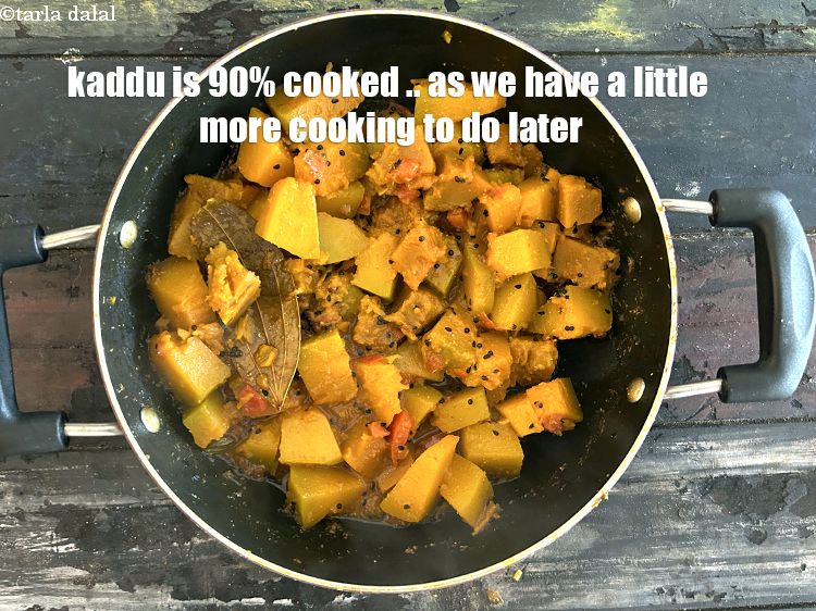 Step 24 – Kaddu is 90% cooked.