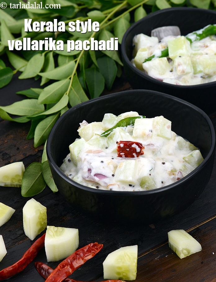 Step 24 – Serve <strong>cucumber pachadi recipe | Kerala style vellarika pachadi | Indian cucumber pachadi without coconut</strong>, …