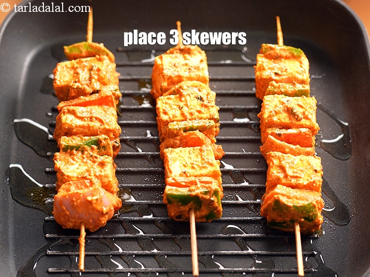 Step 24 – Place 3 skewers in batches.