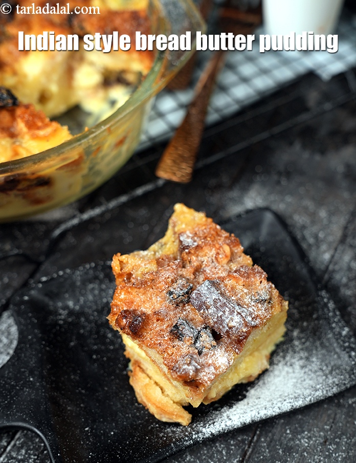 Step 24 – <p>Serve<strong> eggless bread butter pudding | Indian style bread butter pudding | custard bread butter …