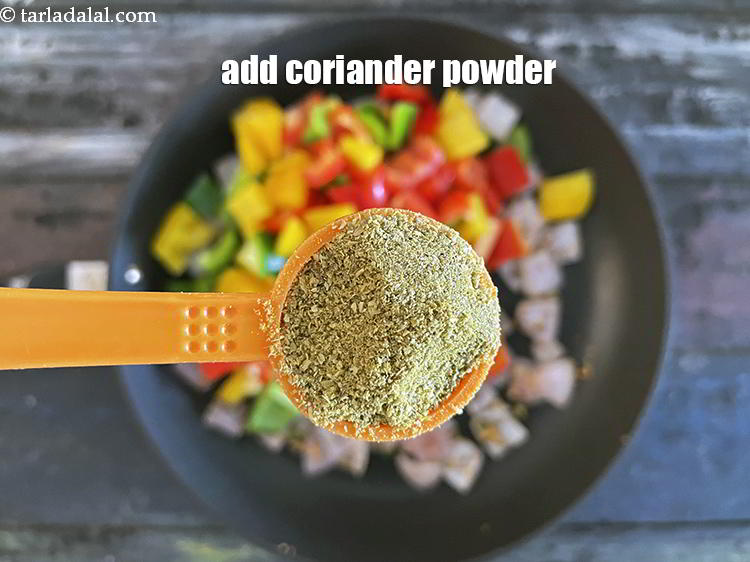 Step 24 – Add&nbsp;1 tsp&nbsp;<a href="glossary-coriander-powder-dhania-powder-370i">coriander powder</a>.
