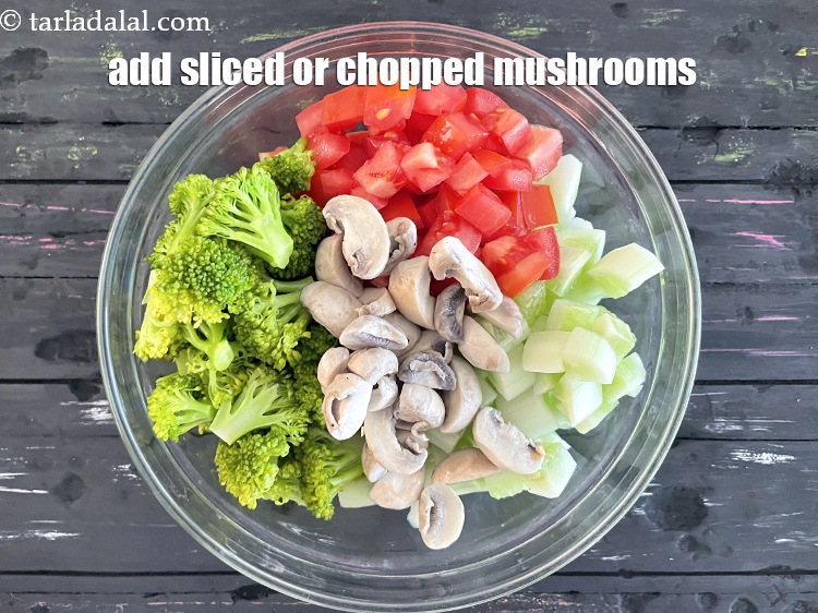 Step 25 – <meta charset="UTF-8" /> Add&nbsp;1 cup&nbsp;sliced mushrooms (khumbh). <u><em>You can parboil the mushroom if you want. …