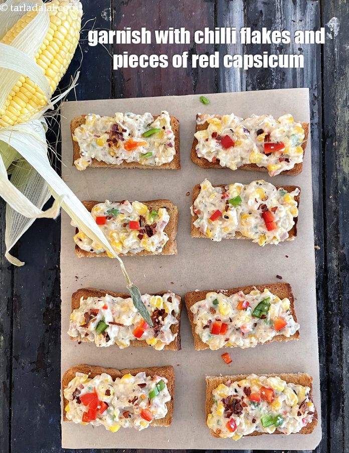 Step 31 – Garnish with chilli flakes and a few ppieces of finely chopped coloured capsicum. This makes …