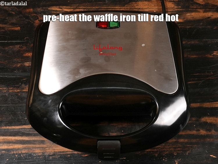 Step 25 – Pre-heat the waffle iron till red hot.