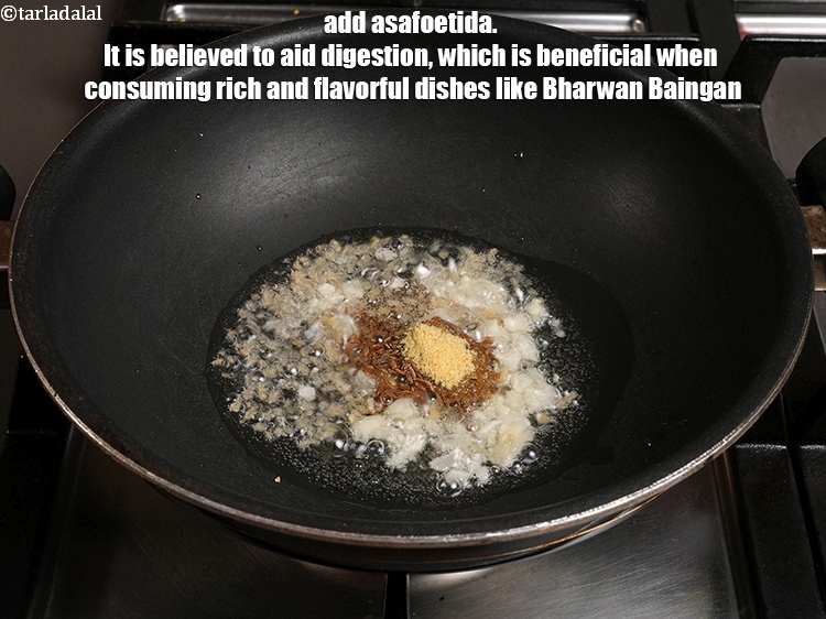 Step 25 – Add &frac14; tsp <a href="https://www.tarladalal.com/glossary-asafoetida-hing-113i">asafoetida (hing)</a>. It is believed to aid digestion, which is beneficial …