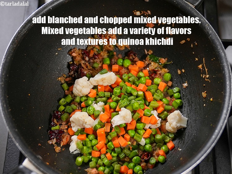 Step 25 – Add 1 cup <a href="https://www.tarladalal.com/glossary-blanched-mixed-vegetables-1077i">blanched and chopped mixed vegetables</a>. Mixed vegetables add a variety of …
