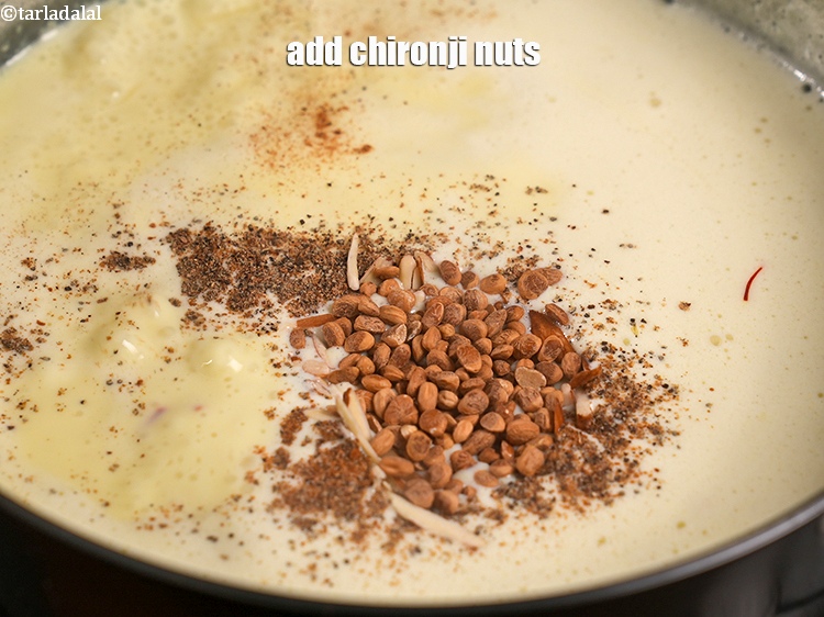 Step 25 – Add 1 tbsp chironji nuts.