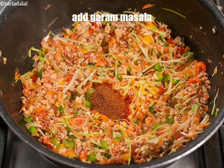 Step 25 – Add &frac14; tsp <a href="https://www.tarladalal.com/glossary-garam-masala-296i">garam masala</a>.