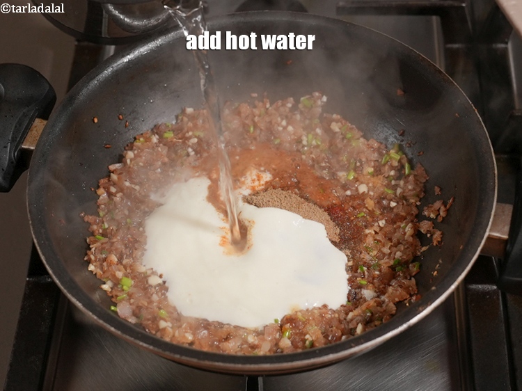 Step 25 – Add &frac12; cup hot water.