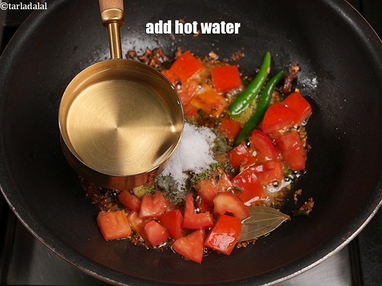 Step 25 – Add &frac12; cup hot water.