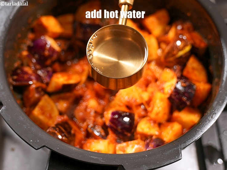 Step 25 – Add 3/4 cup hot water.