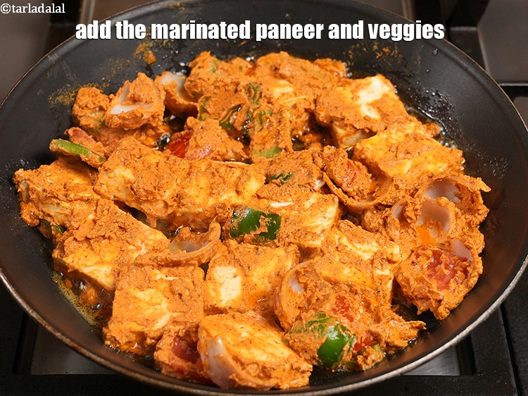Step 25 – Add the marinated paneer and veggies.
