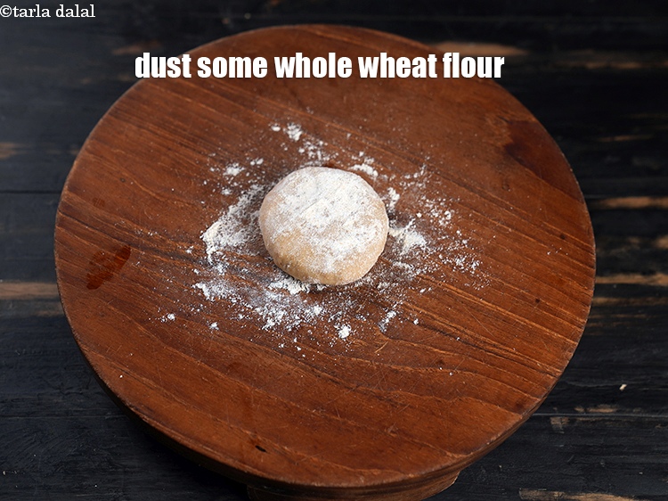 Step 27 – Dust some whole wheat flour for rolling.