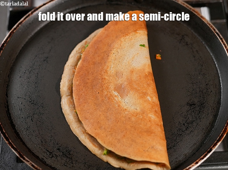 Step 25 – Fold it over and make a semi-circle.