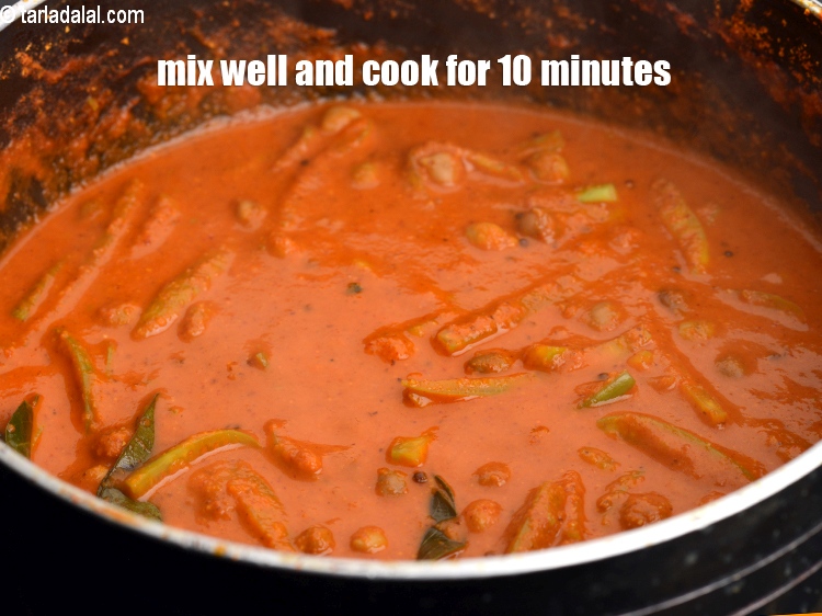 Step 27 – Mix well and cook on a medium flame for 10 minutes, while stirring occasionally.