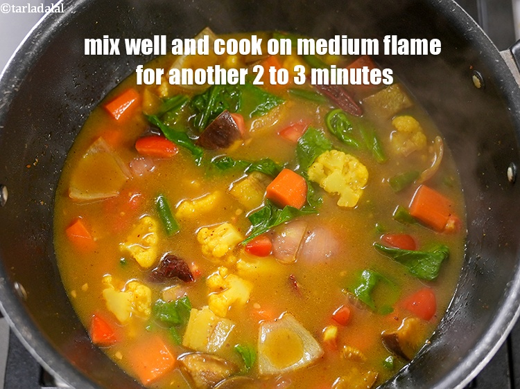 Step 25 – Mix well and cook on medium flame for another 2 to 3 minutes.