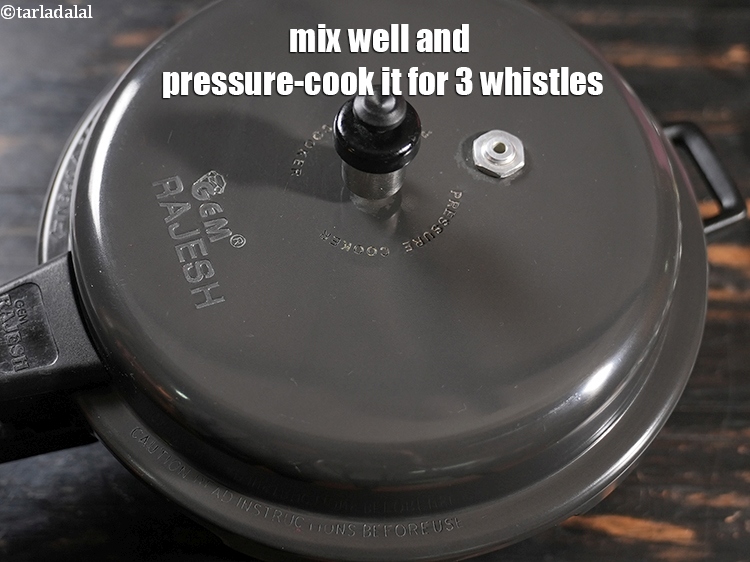 Step 25 – Mix well and pressure-cook it for 3 whistles.