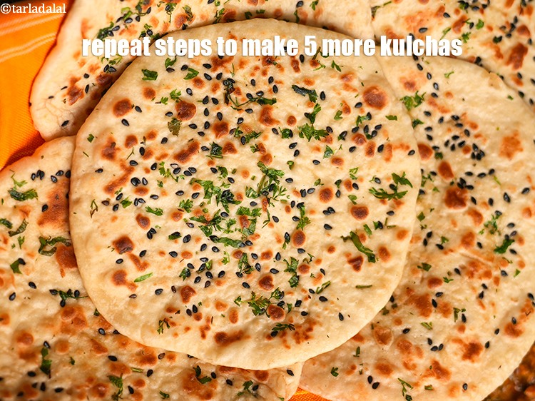 Step 25 – Repeat the steps 4 to 7 to make 5 more kulchas.