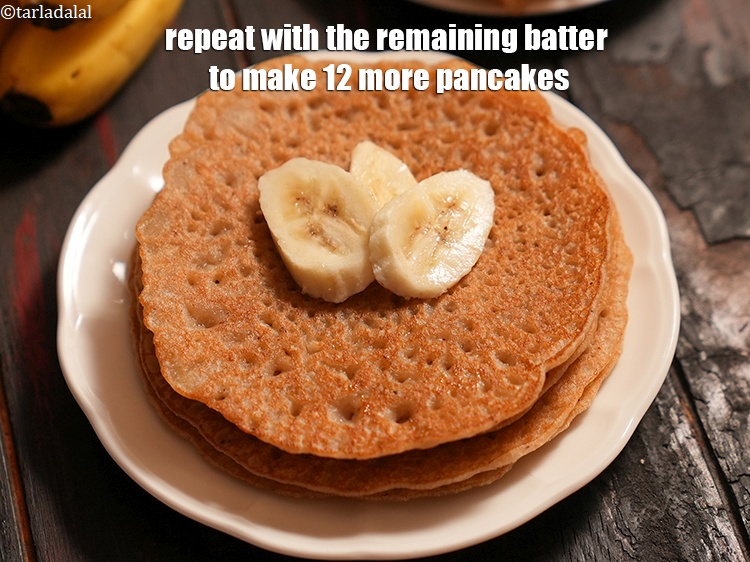 Step 25 – Repeat with the remaining batter to make 12 more pancakes.