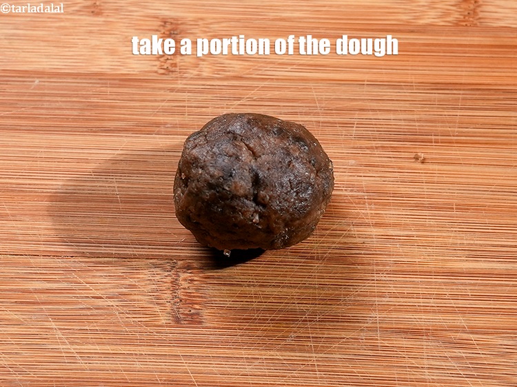 Step 25 – Take a portion of the dough.