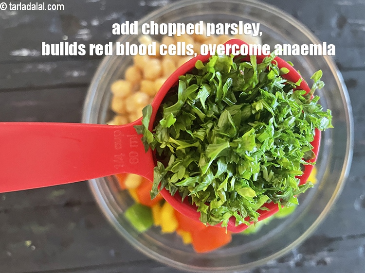 Step 25 – Add&nbsp;<meta charset="UTF-8" />1/4 cup&nbsp;<a href="glossary-chopped-parsley-793i">chopped parsley</a>.&nbsp;Parsley&nbsp;is a fairly good source of <a href="https://www.tarladalal.com/recipes-for-Calcium-Rich-375">calcium</a>, which is …