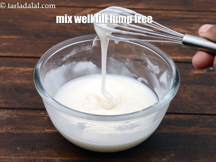 Step 26 – Mix well till mixture is lump free and smooth.