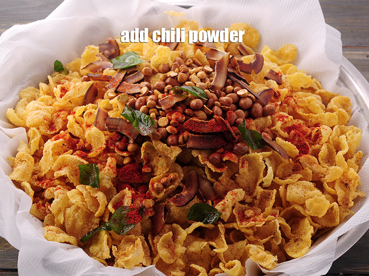 Step 28 – To make <strong>corn flakes chivda recipe | cornflakes chivda for Diwali | dry snacks for …