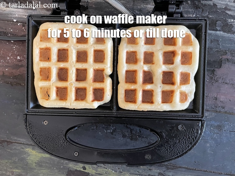 Step 29 – <meta charset="UTF-8" /> Cook in a waffle maker for 5&nbsp;to 6&nbsp;minutes or till the waffles …