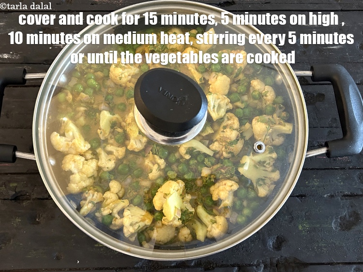 Step 25 – Cover and cook&nbsp;for 15&nbsp;minutes, 5 minutes on high, 10 minutes on&nbsp;medium flame, stirring every 5 …