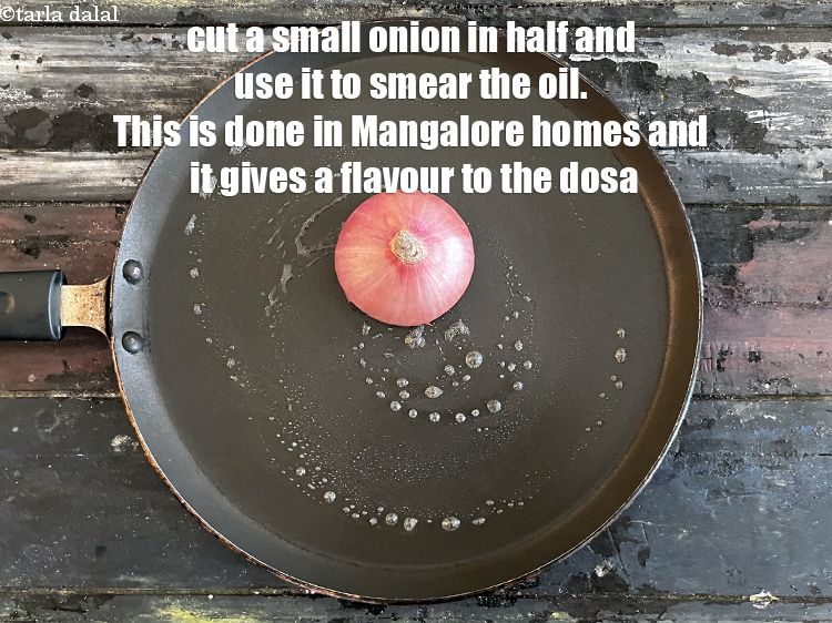 Step 25 – <strong>Cut a small onion in half and use the inner side to smear oil. </strong>This …