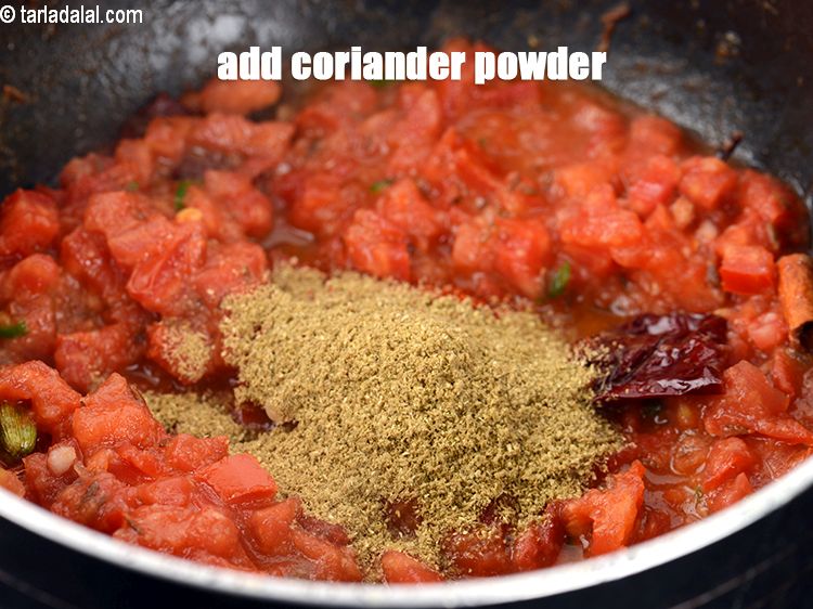 Step 25 – Add 2 tsp <a href="https://www.tarladalal.com/glossary-coriander-powder-dhania-powder-370i">coriander (dhania) powder</a>.&nbsp;