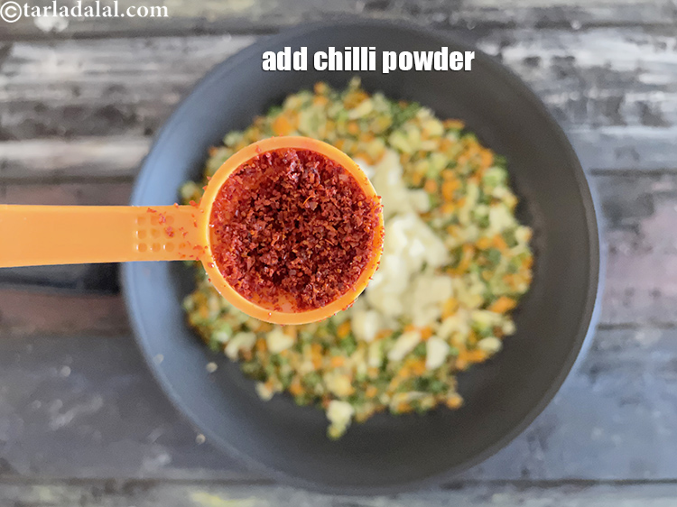 Step 24 – Add&nbsp;<meta charset="UTF-8" />1/2 tsp&nbsp;<a href="glossary-chilli-powder-red-chilli-powder-339i">chilli powder</a>.
