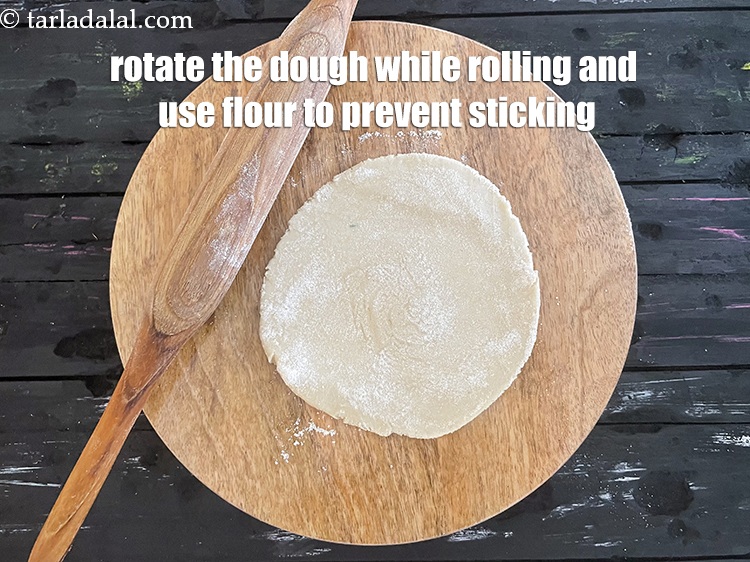 Step 27 – <meta charset="UTF-8" />Rotate the dough while rolling and use flour to prevent any sticking to …