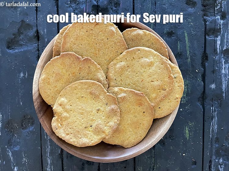 Step 26 – Cool <meta charset="UTF-8" /><strong>baked puri for sev puri</strong>.