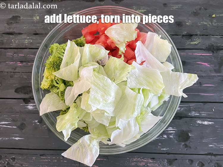 Step 26 – Add&nbsp;<meta charset="UTF-8" />1 cup&nbsp;<a href="glossary-lettuce-salad-ke-patte-498i">lettuce</a>&nbsp;, torn into pieces.