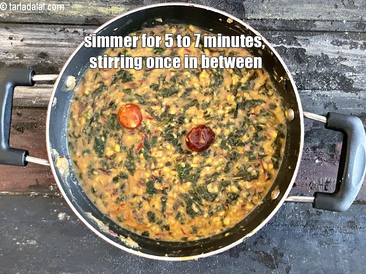 Step 38 – Simmer for 5 to 7 minutes, stirring once in between.