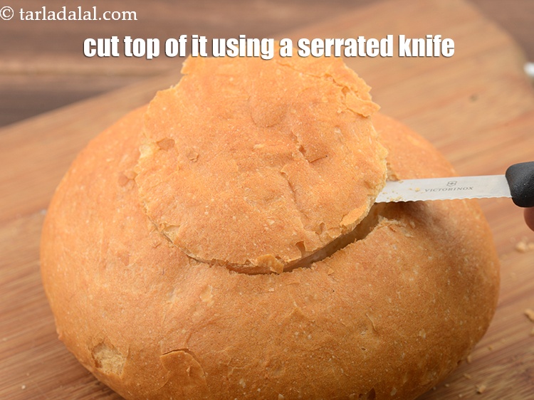 Step 25 – Cut the top of it using a serrated knife as shown in the image.
