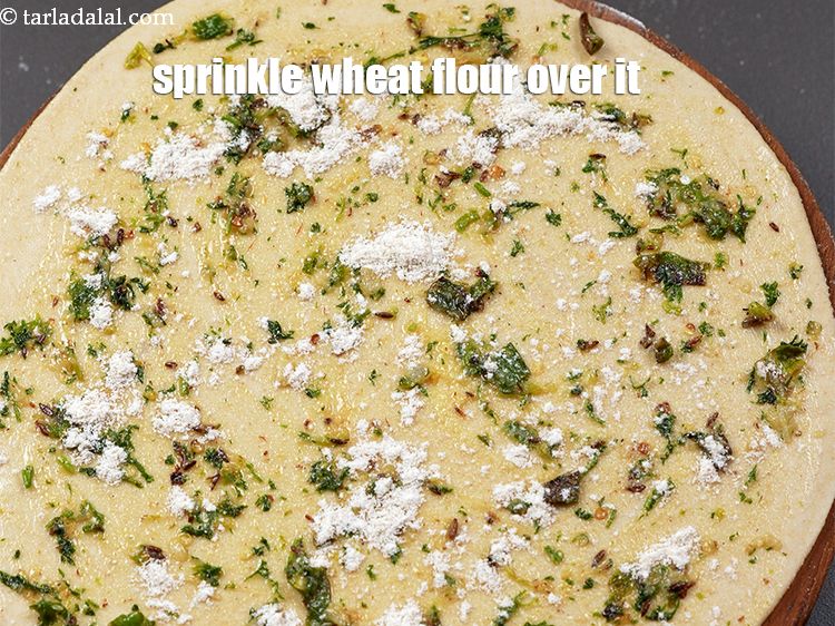 Step 25 – Sprinkle wheat flour over it.