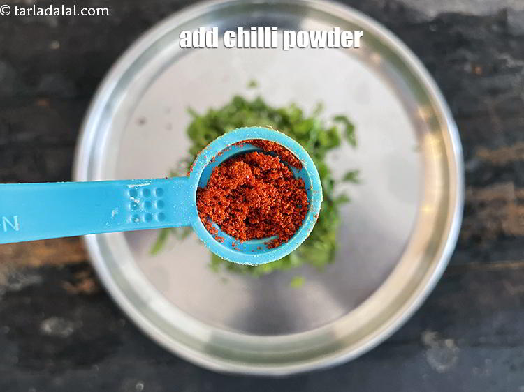 Step 30 – Add&nbsp;<meta charset="UTF-8" />1/4 tsp&nbsp;<a href="glossary-chilli-powder-red-chilli-powder-339i">chilli powder</a>.