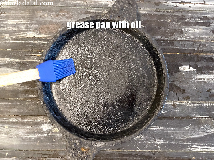 Step 31 – Greae the pan with oil.