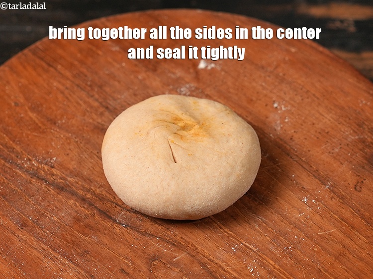 Step 25 – Bring together all the sides in the center and seal it tightly.
