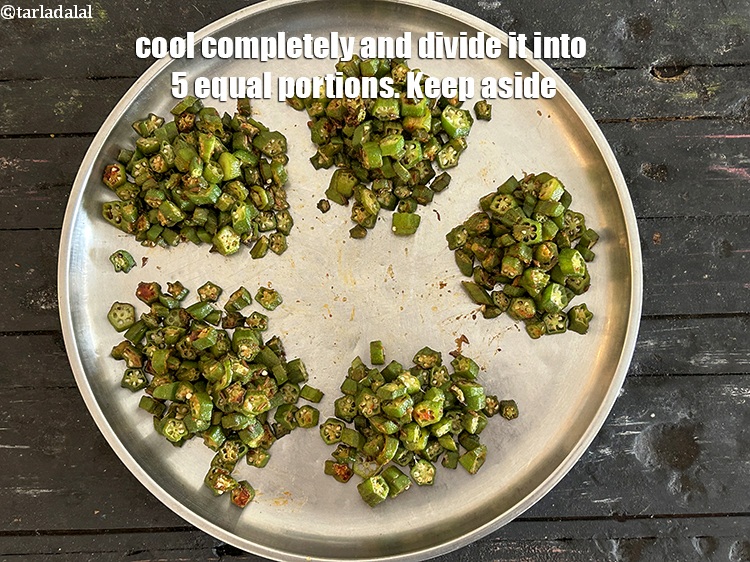 Step 26 – Cool completely and divide it into 5 equal portions. Keep aside.