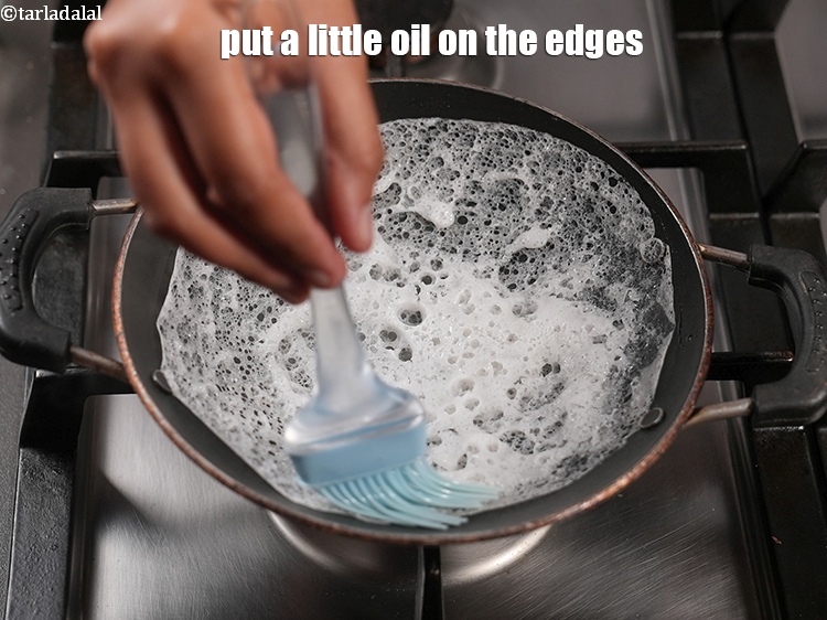 Step 31 – Put a little oil on the edges.