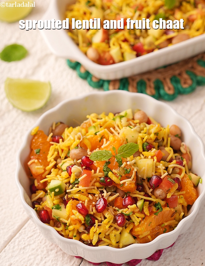 Step 28 – Serve&nbsp;<meta charset="UTF-8" /><strong>sprouts and fruit bhel recipe | sprouted moong and fruit chaat | &nbsp;healthy …