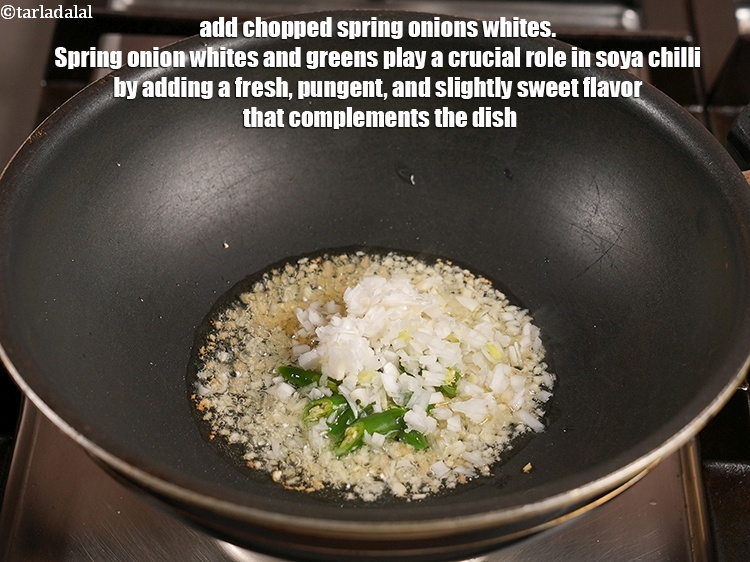 Step 26 – Add &frac14; cup <a href="https://www.tarladalal.com/glossary-chopped-spring-onion-whites-815i">chopped spring onions whites</a>. Spring onion whites and greens play a …
