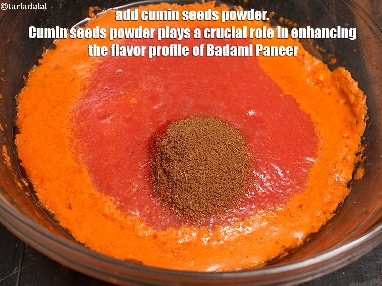 Step 26 – Add &frac12; tsp <a href="https://www.tarladalal.com/glossary-cumin-seeds-powder-jeera-powder-zeera-powder-382i">cumin seeds (jeera) powder</a>. Cumin seeds powder plays a crucial role …