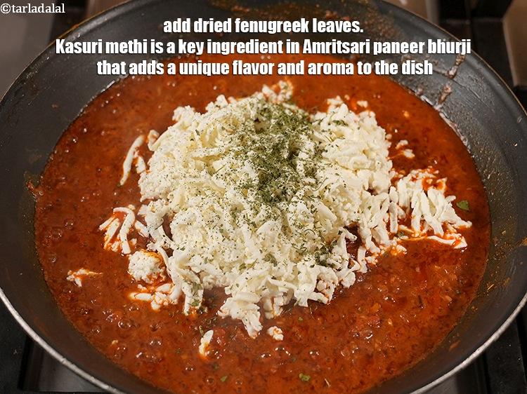 Step 26 – Add 2 tsp <a href="https://www.tarladalal.com/glossary-dried-fenugreek-leaves-kasuri-methi-374i">dried fenugreek leaves (kasuri methi)</a>. Kasuri methi is a key ingredient …