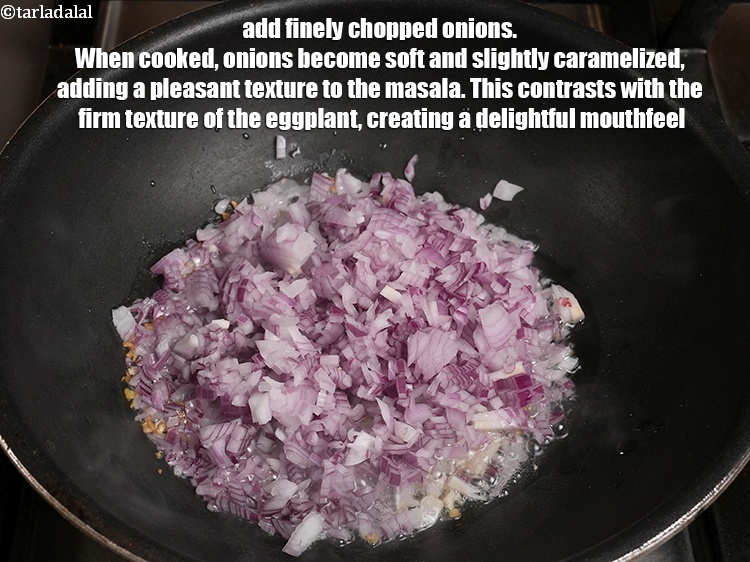Step 26 – Add 1 cup finely <a href="https://www.tarladalal.com/glossary-chopped-onions-722i">chopped onions</a>. When cooked, onions become soft and slightly caramelized, …