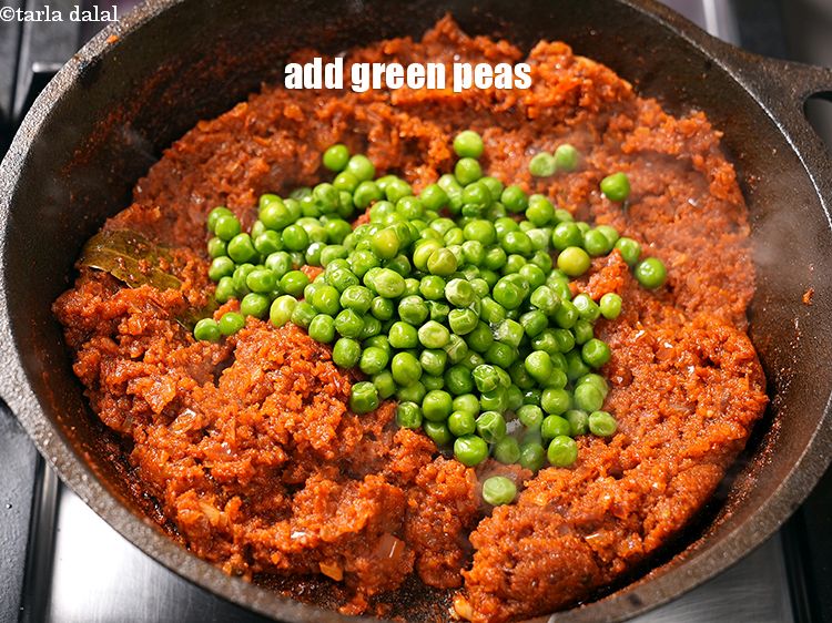Step 33 – Add &frac12; cup green peas.